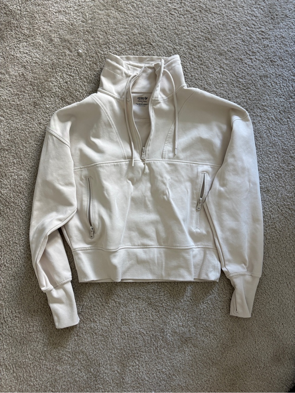 Old Navy Cream Half-Zip Funnel Neck Pullover